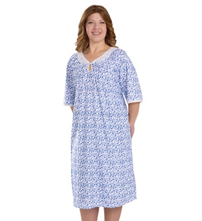 1 Patient Gown Blue w/ Snowflakes - One Size Fits Most - Back Tie Closures  - 55/45 PolyCotton - Walmart.com